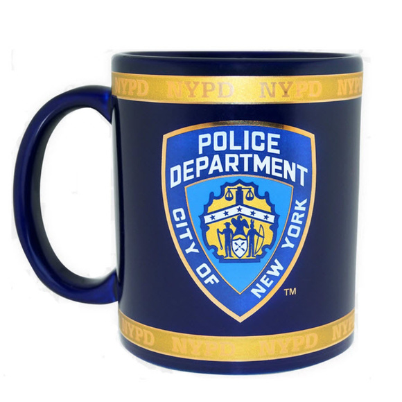 Officially Licensed NYPD coffee mug with gold trim - Picture 2 of 3